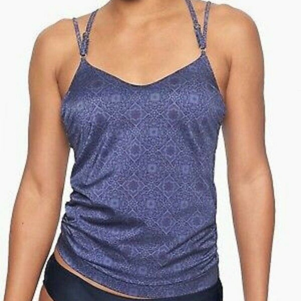 Athleta Aqualuxe Print Blousy Tankini Top size XS